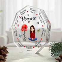 God Says You Are Bible Verses With Birth Flower - Personalized Acrylic Plaque