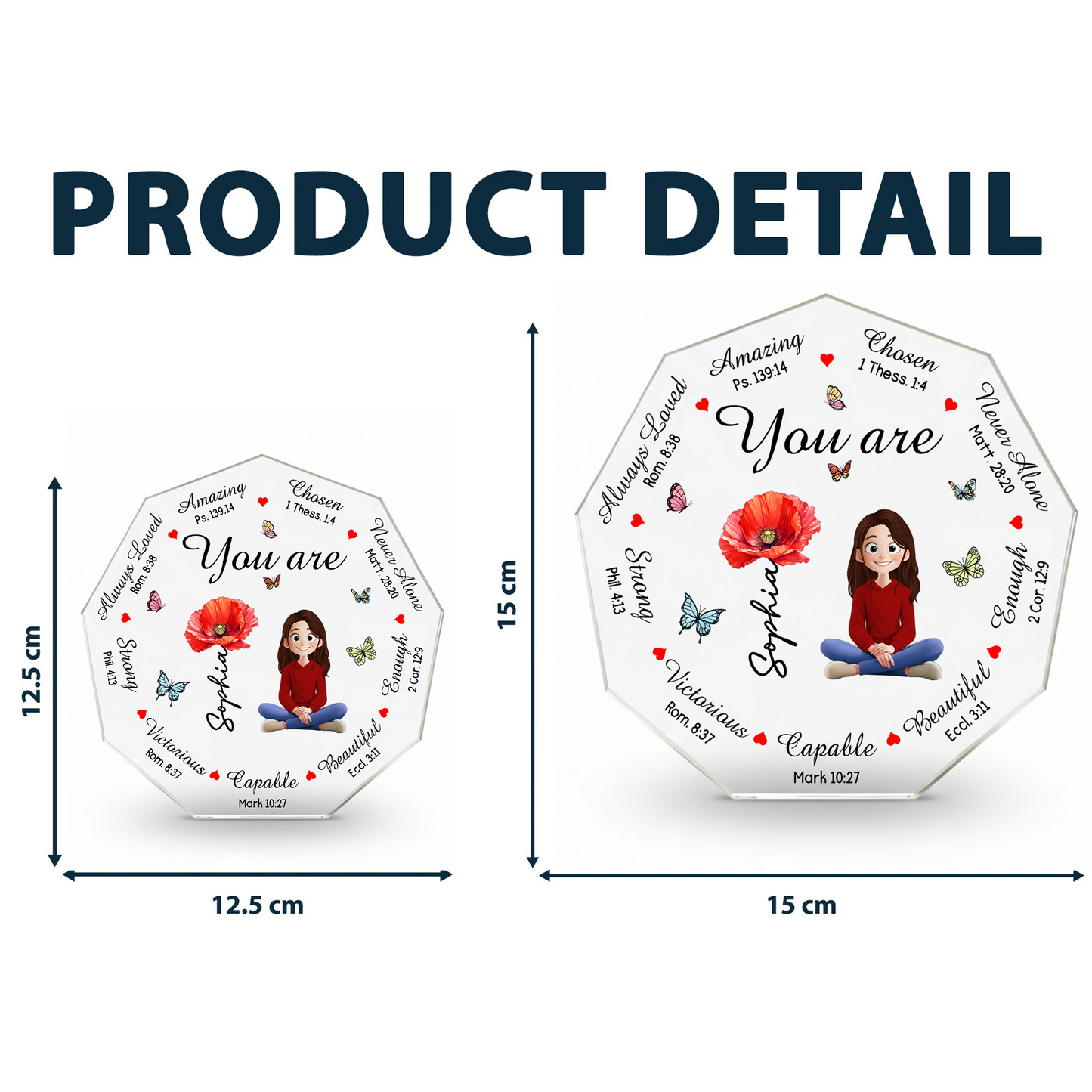 God Says You Are Bible Verses With Birth Flower - Personalized Acrylic Plaque