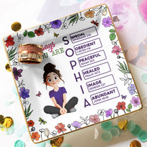 God Says You Are Cartoon Custom Name Letter In Bible - Personalized Jewelry Dish