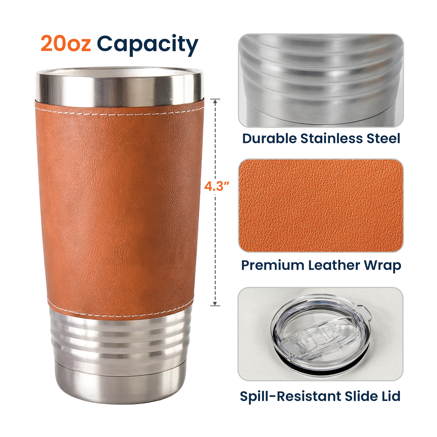 God Says You Are Christian Gift For Him - Personalized 20oz Leather Wrapped Tumbler