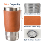 God Says You Are Christian Gift For Him - Personalized 20oz Leather Wrapped Tumbler