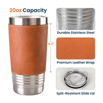 God Says You Are Christian Gift For Him - Personalized 20oz Leather Wrapped Tumbler