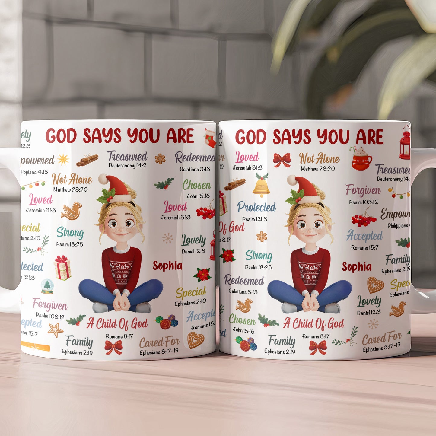 God Says You Are Christmas Affirmation - Personalized Mug