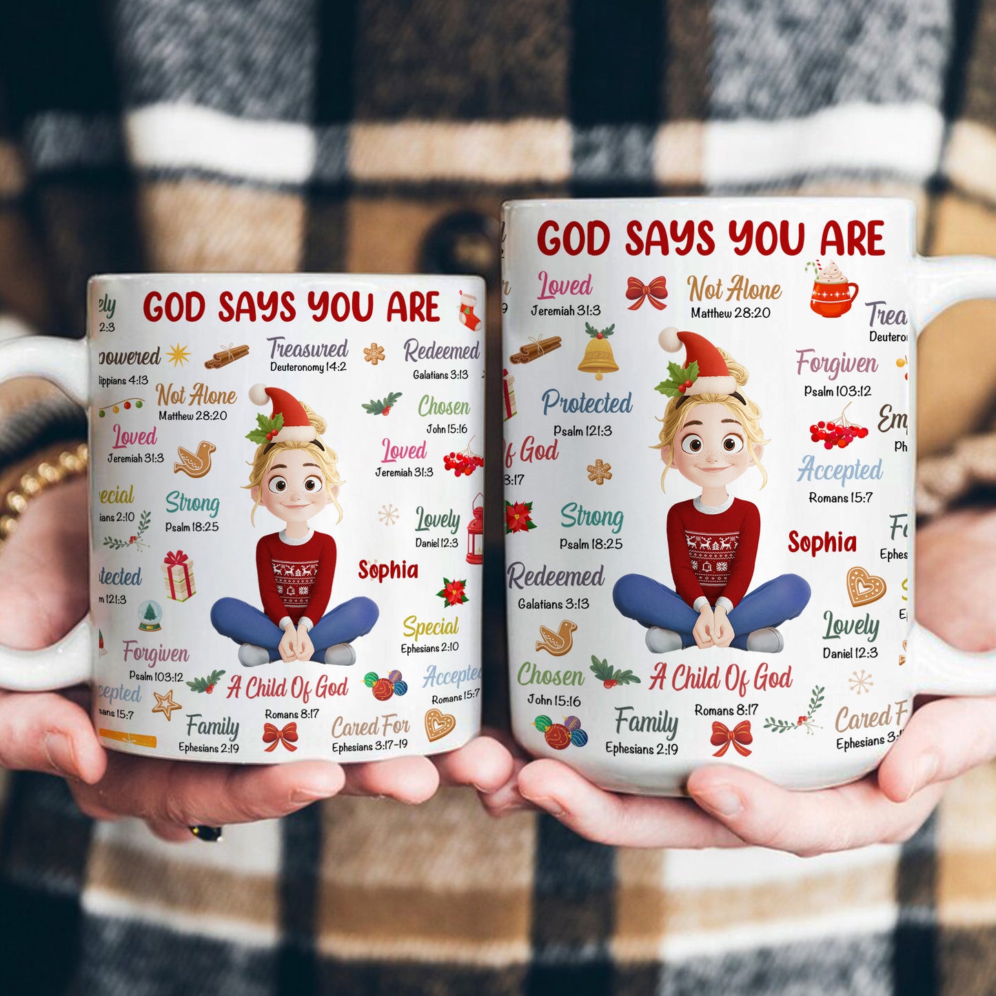 God Says You Are Christmas Affirmation - Personalized Mug