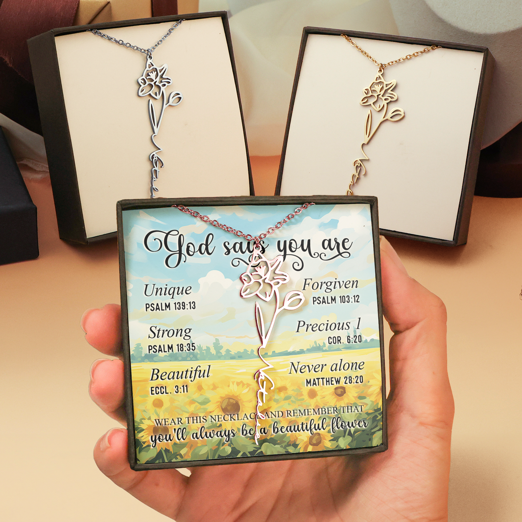 Birth Flower & Birthstone Jewelry - Macorner