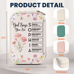God Says You Are Custom Birth Flower & Name In Bible Verses - Custom Makeup Box With LED Mirror