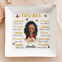 God Says You Are In Bible Verses Gift For Her - Personalized Jewelry Dish