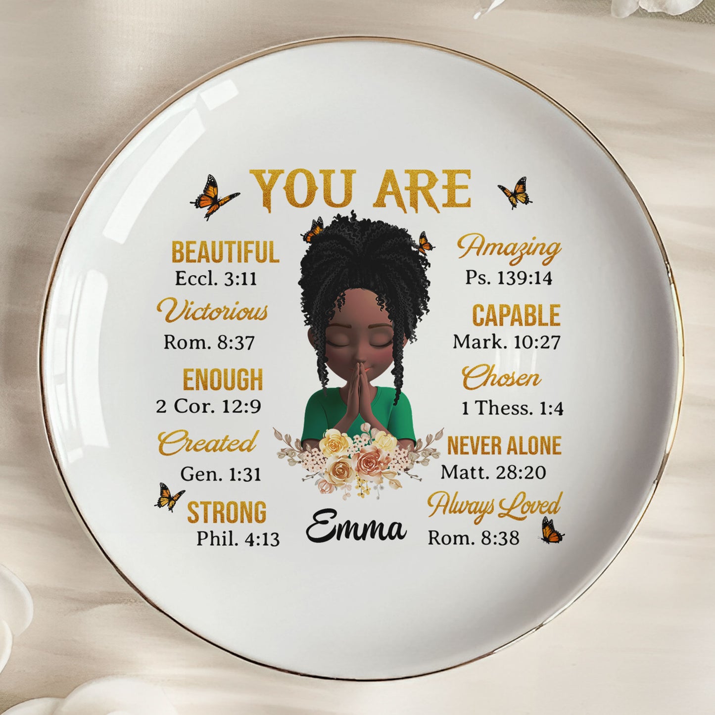 God Says You Are In Bible Verses Gift For Her - Personalized Jewelry Dish