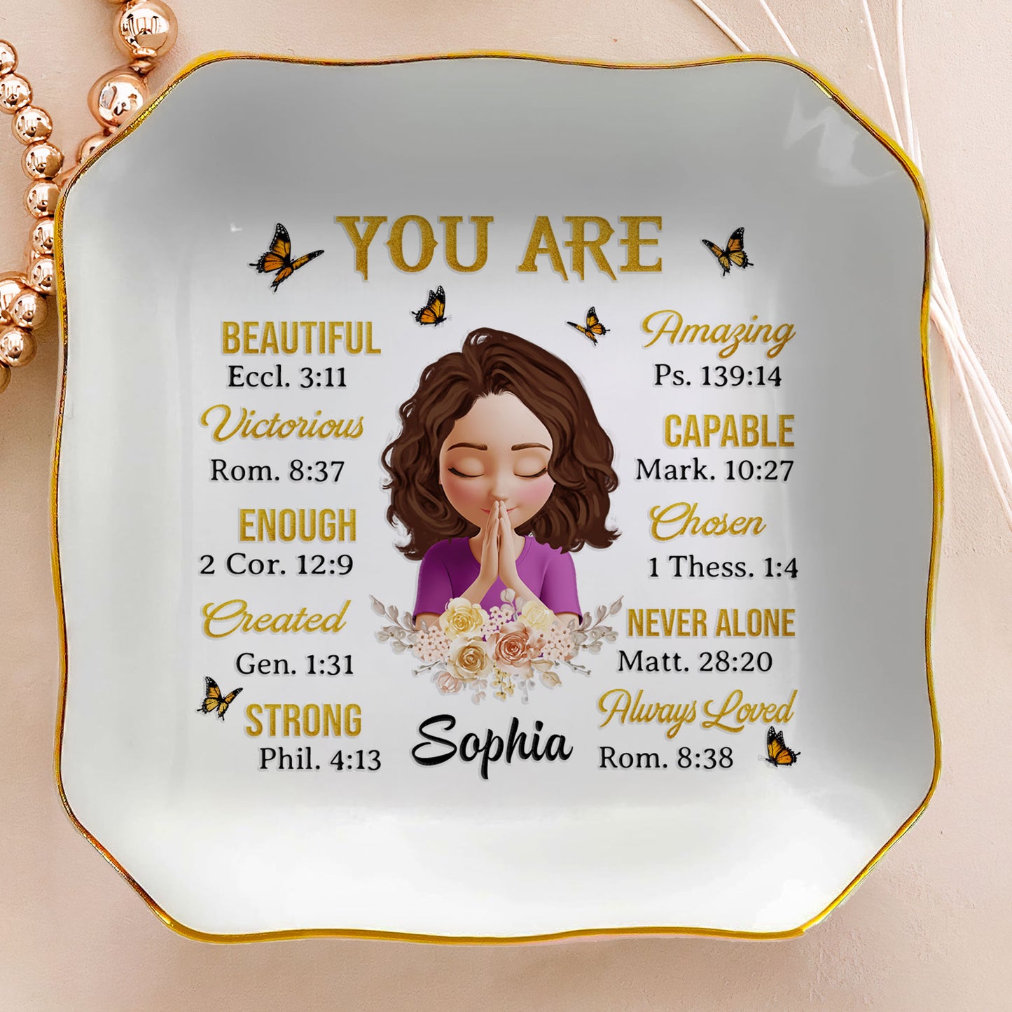 God Says You Are In Bible Verses Gift For Her - Personalized Jewelry Dish