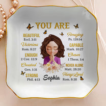 God Says You Are In Bible Verses Gift For Her - Personalized Jewelry Dish