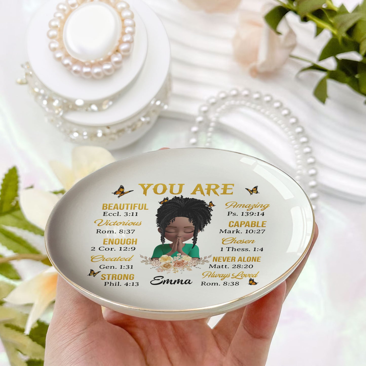 God Says You Are In Bible Verses Gift For Her - Personalized Jewelry Dish