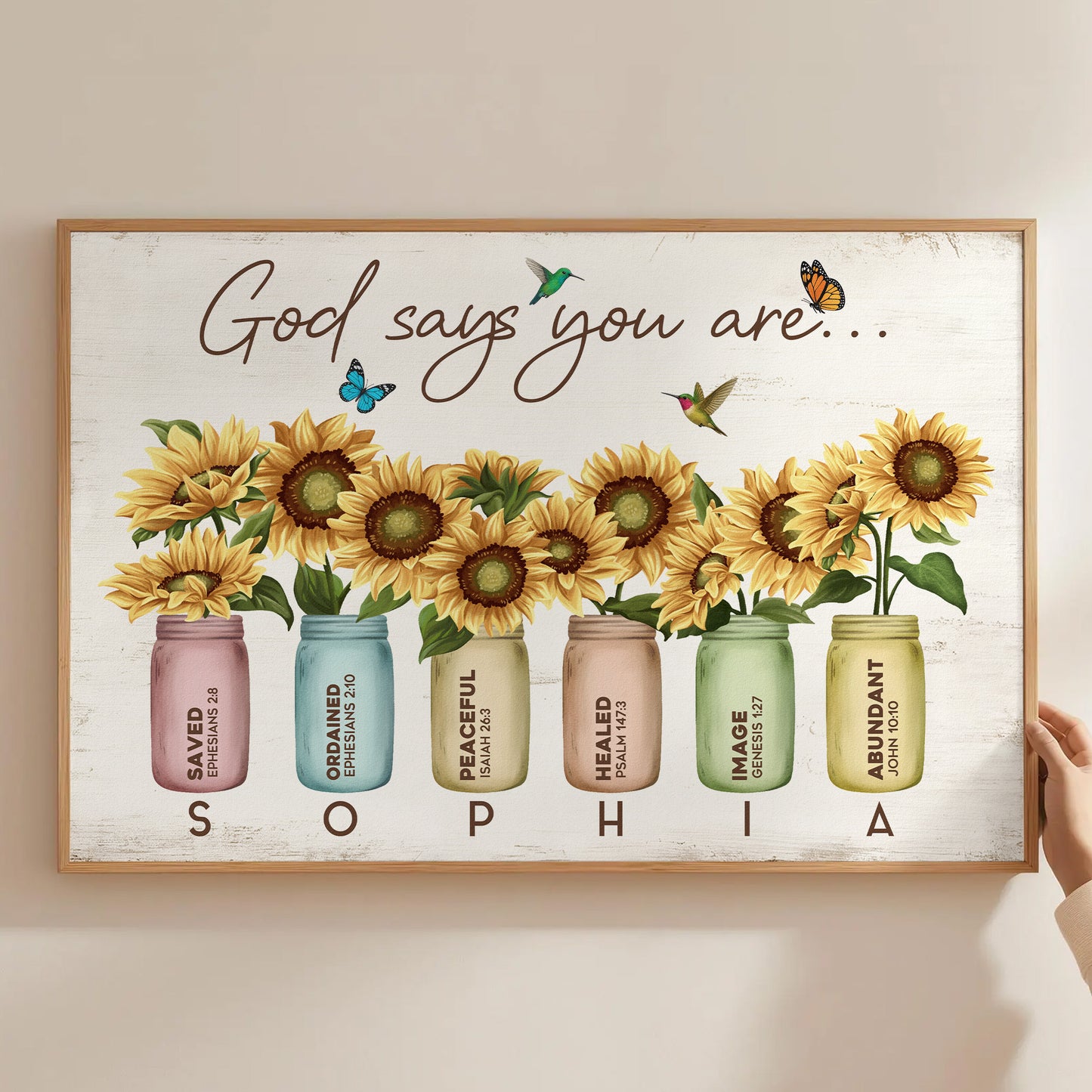 God Says You Are Name Bible Verse - Personalized Poster