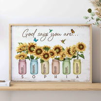 God Says You Are Name Bible Verse - Personalized Poster