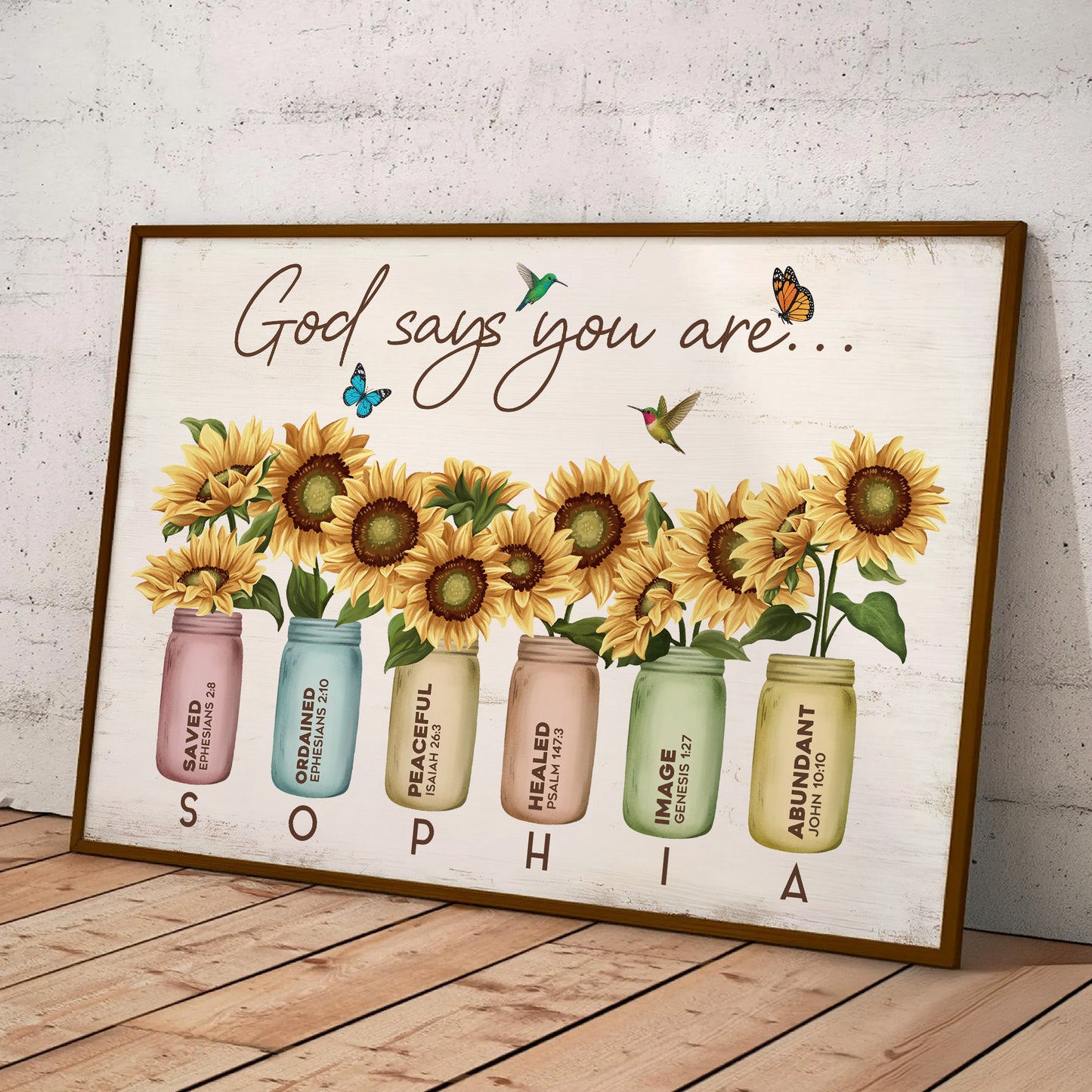 God Says You Are Name Bible Verse - Personalized Poster