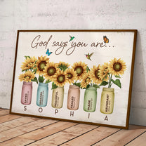 God Says You Are Name Bible Verse - Personalized Poster