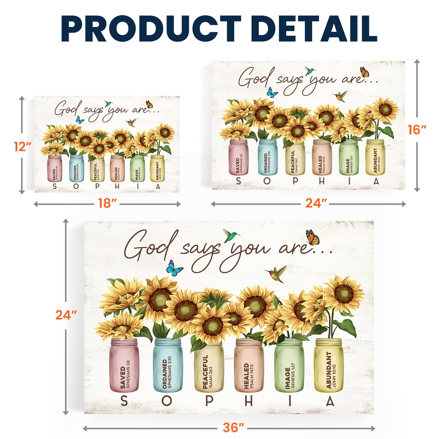 God Says You Are Name Bible Verse - Personalized Poster