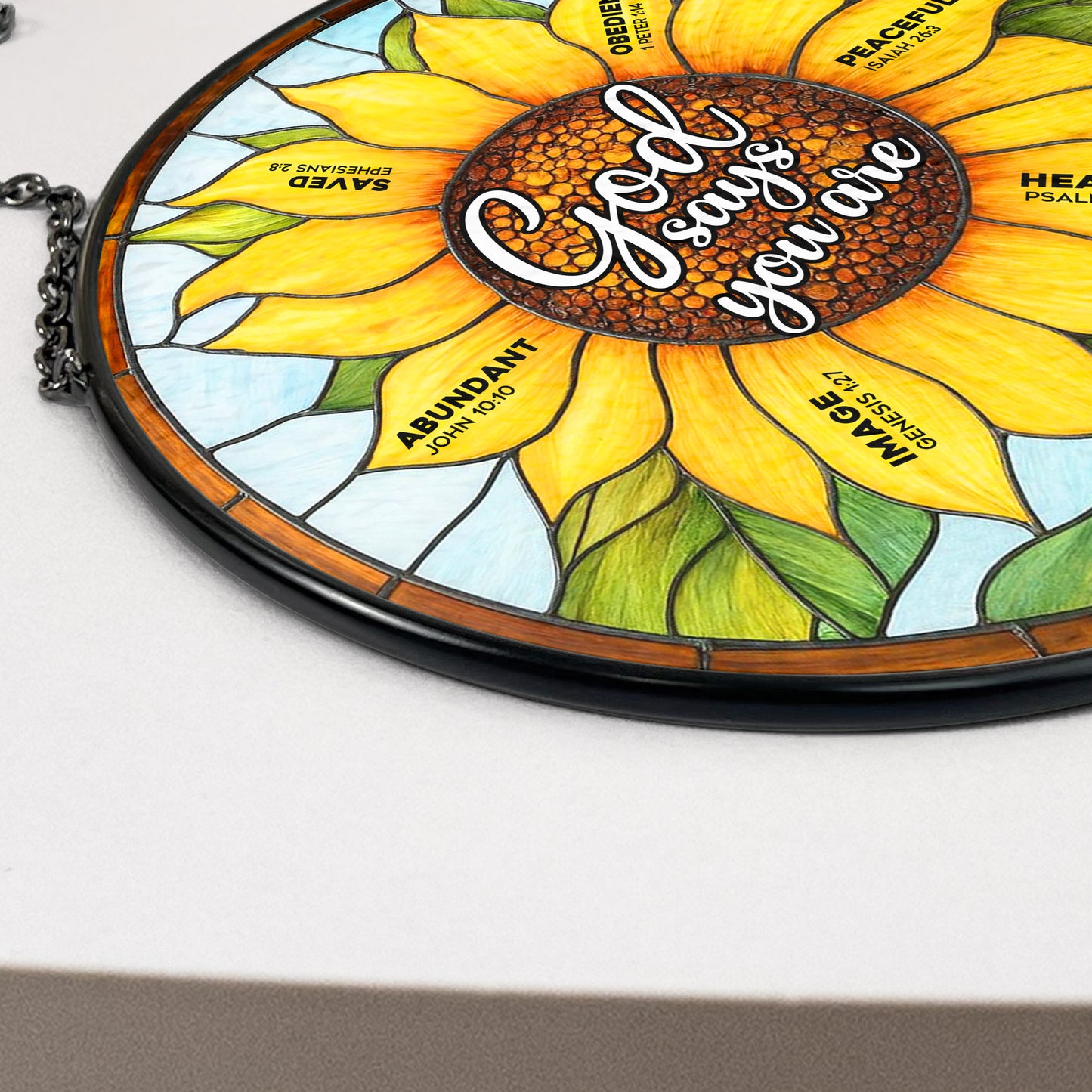 God Says You Are Name In Bible - Personalized Stained Glass Window Hanging Suncatcher