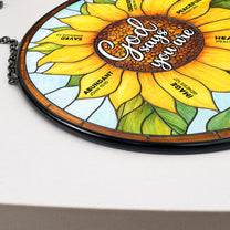 God Says You Are Name In Bible - Personalized Stained Glass Window Hanging Suncatcher