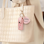 God Says You Are Name In Bible Verses - Personalized Leather Lipstick Case With Mirror Keychain