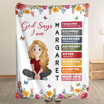 God Says You Are Name Letter In Bible - Personalized Blanket