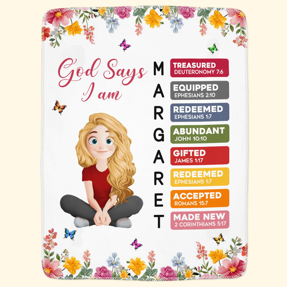God Says You Are Name Letter In Bible - Personalized Blanket