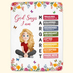 God Says You Are Name Letter In Bible - Personalized Blanket