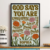 God Says You Are - Personalized Poster