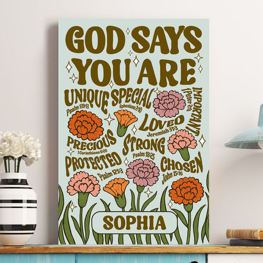 God Says You Are - Personalized Poster