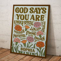 God Says You Are - Personalized Poster
