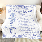 God Says You Are Toile Style Custom Birth Flowers - Personalized Blanket