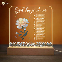 God Says You Are With Name Letter In Bible - Personalized LED Light