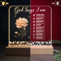 God Says You Are With Name Letter In Bible - Personalized LED Light