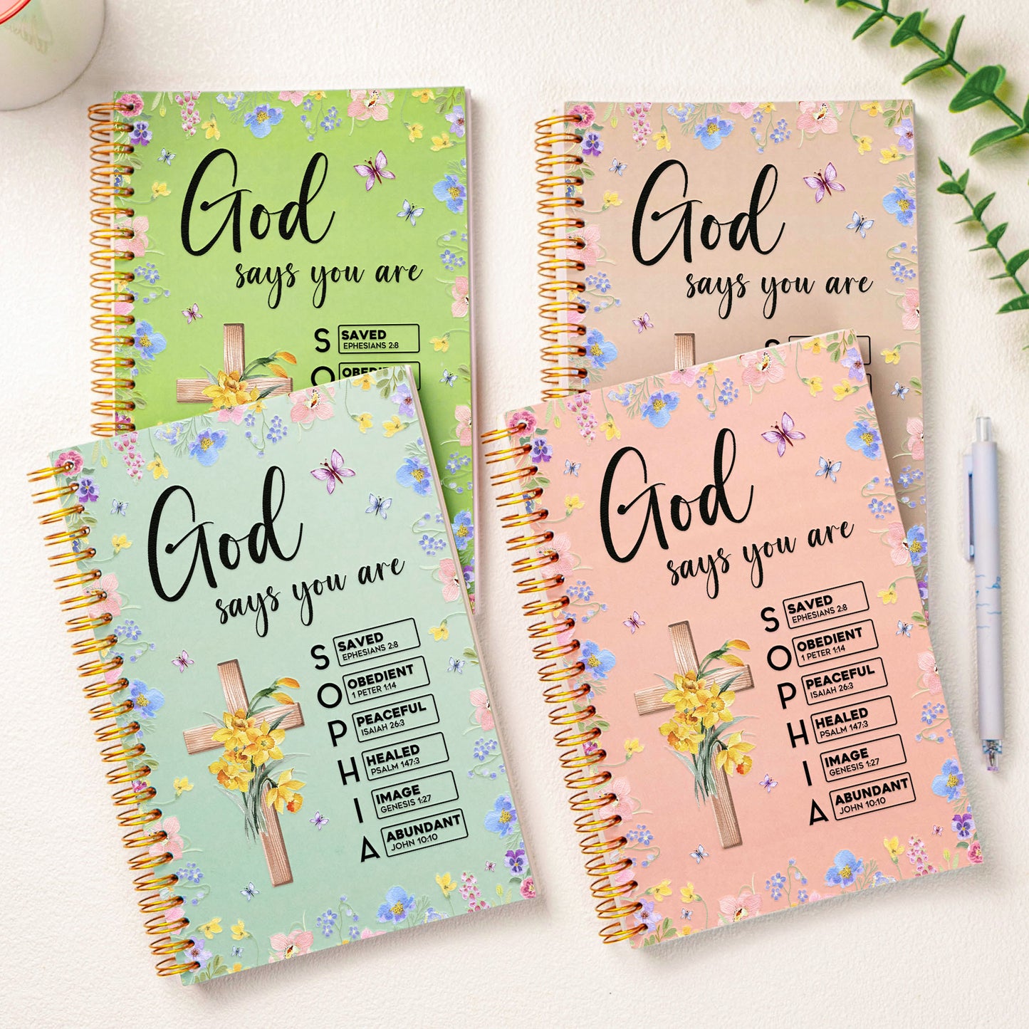 God Says You Are With Name Letter In Scripture - Personalized Prayer Journal