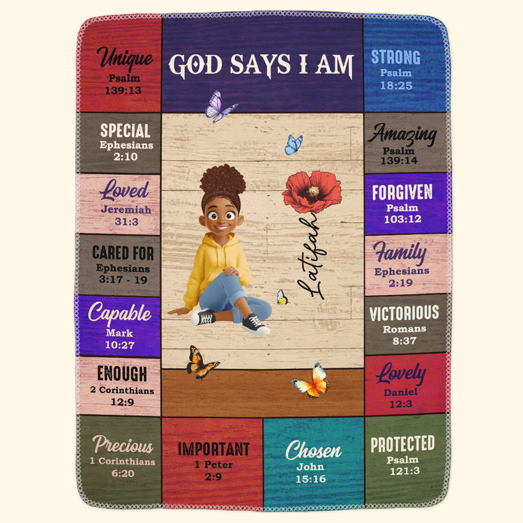 God-Says-I-Am-Custom-Birth-Flower,-Name-&-Character-Bible-Verses-Personalized-Blanket-2