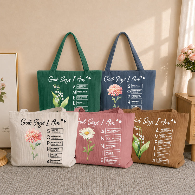 God-Says-I-Am-Custom-Birth-Flower-Name-In-Bible-Verse-Personalized-Tote-Bag-1