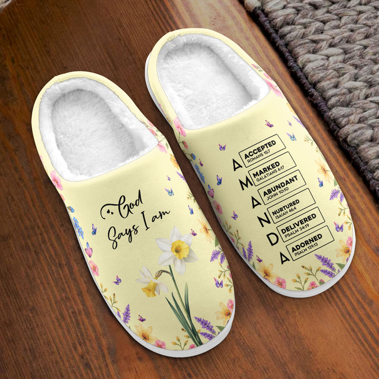 God-Says-I-Am-Custom-Name-&-Birth-Flower-For-Her-Personalized-Slippers-2
