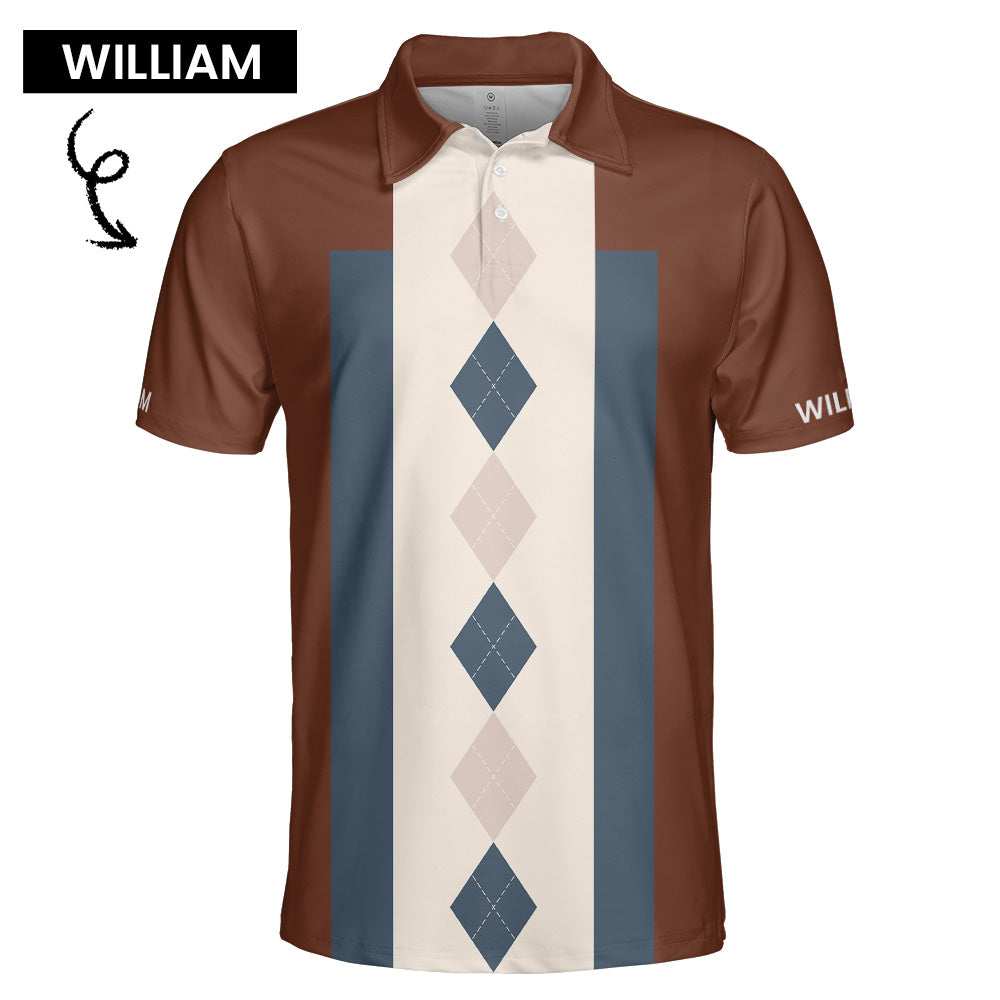Golf Argyle Pattern Vintage Style For Golf Lovers Gift For Men - Custom Golf Shirt