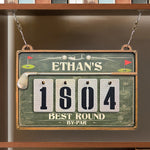 Golf Best Round By Par - Personalized Hanging Golf Tracker