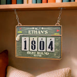 Golf Best Round By Par - Personalized Hanging Golf Tracker