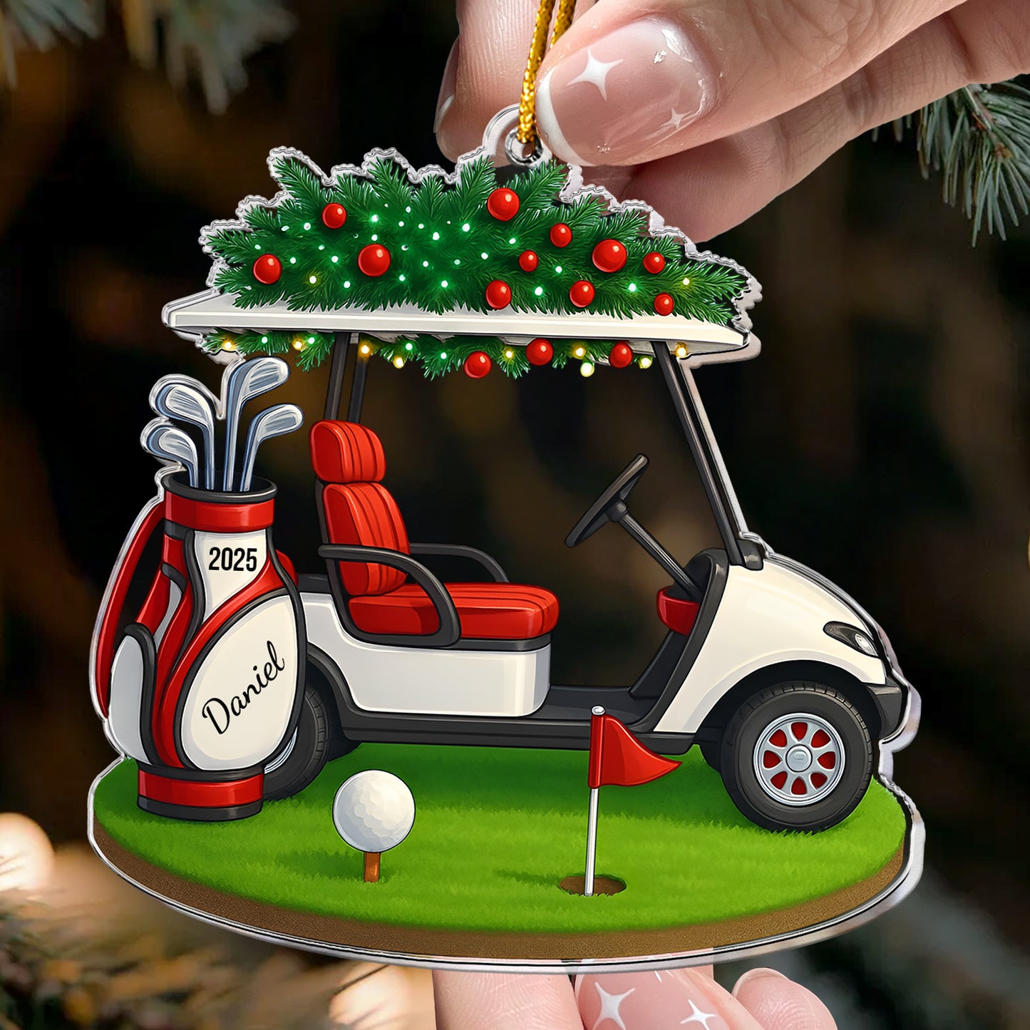 Golf Christmas - Personalized Acrylic Ornament