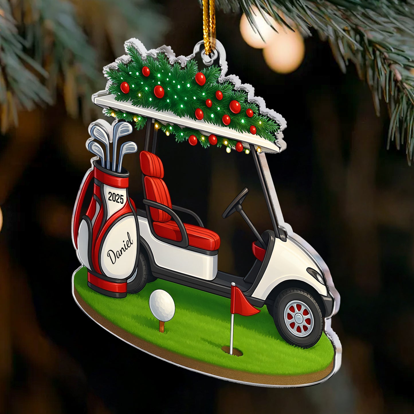 Golf Christmas - Personalized Acrylic Ornament