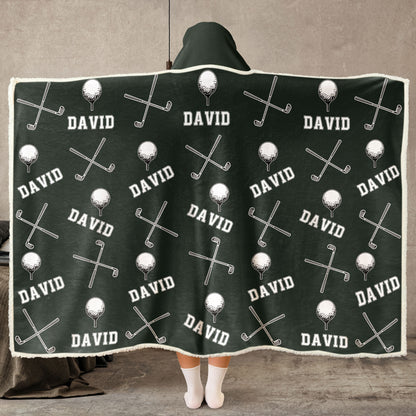 Golf Custom Name - Personalized Wearable Blanket Hoodie