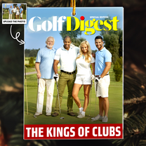 Golf Digest Magazine - Custom Golf Buddy Photo - Gifts For Golfers - Personalized Acrylic Photo Ornament