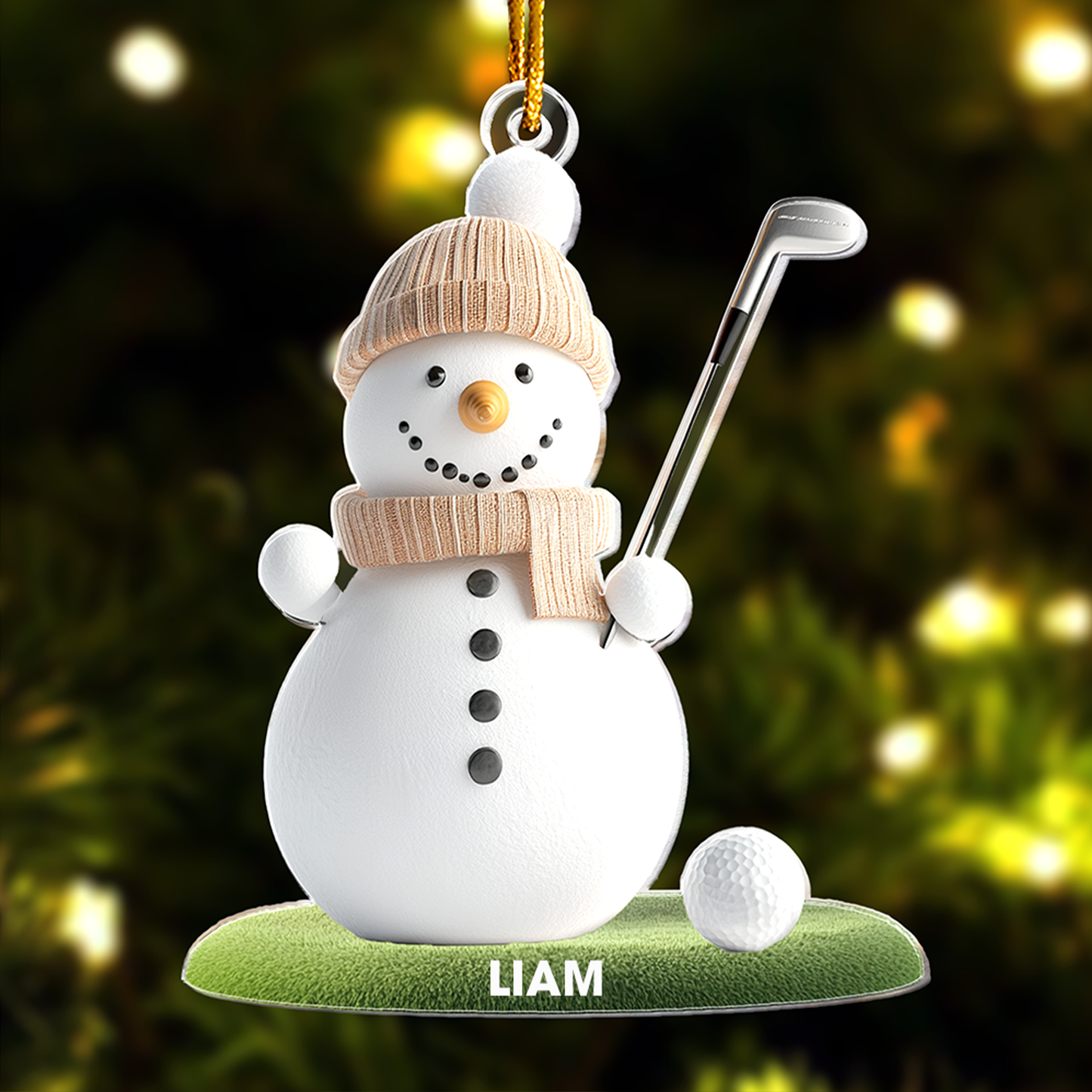 Golf Gingerbread Christmas Ornament - Gift For Golf Lover - Personalized Acrylic Ornament