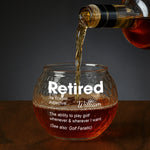 Golf Retirement Gifts For Dad, Husband, Grandpa, Golfers - Personalized Golf Whiskey Glass