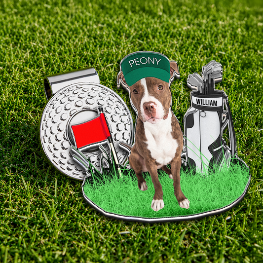 Golf & Dog, Cat Lovers - Favorite Caddy Dog Dad Gifts - Personalized Golf Ball Marker