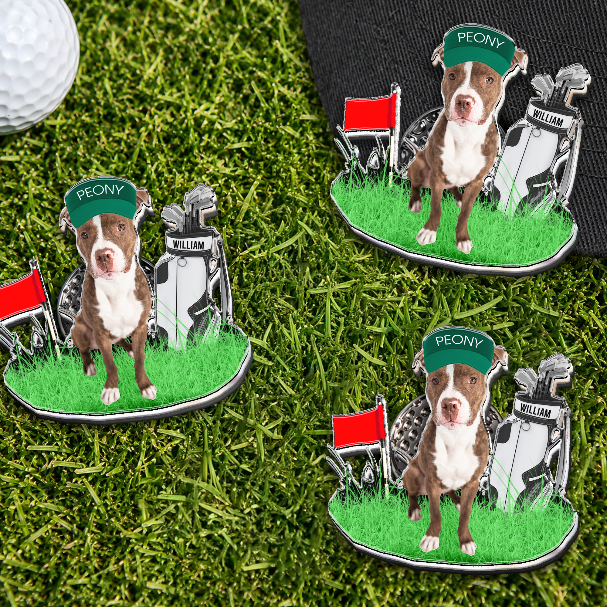 Golf & Dog, Cat Lovers - Favorite Caddy Dog Dad Gifts - Personalized Golf Ball Marker