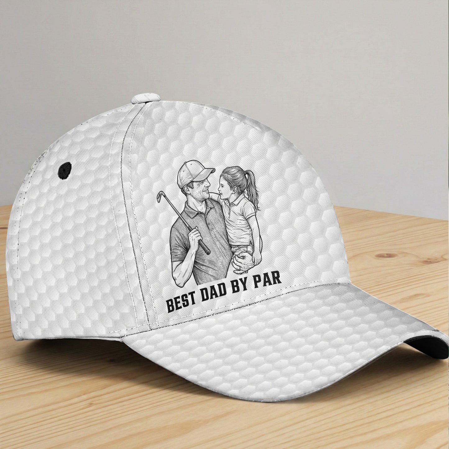 Golf-Dad-Custom-Photo-Sketch-Line-Art-Fathers-Day-Gift-For-Him-Personalized-Classic-Cap-2