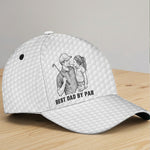 Golf-Dad-Custom-Photo-Sketch-Line-Art-Fathers-Day-Gift-For-Him-Personalized-Classic-Cap-2
