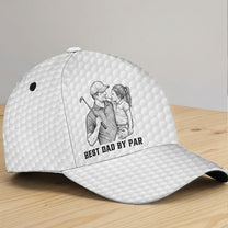 Golf-Dad-Custom-Photo-Sketch-Line-Art-Fathers-Day-Gift-For-Him-Personalized-Classic-Cap-2
